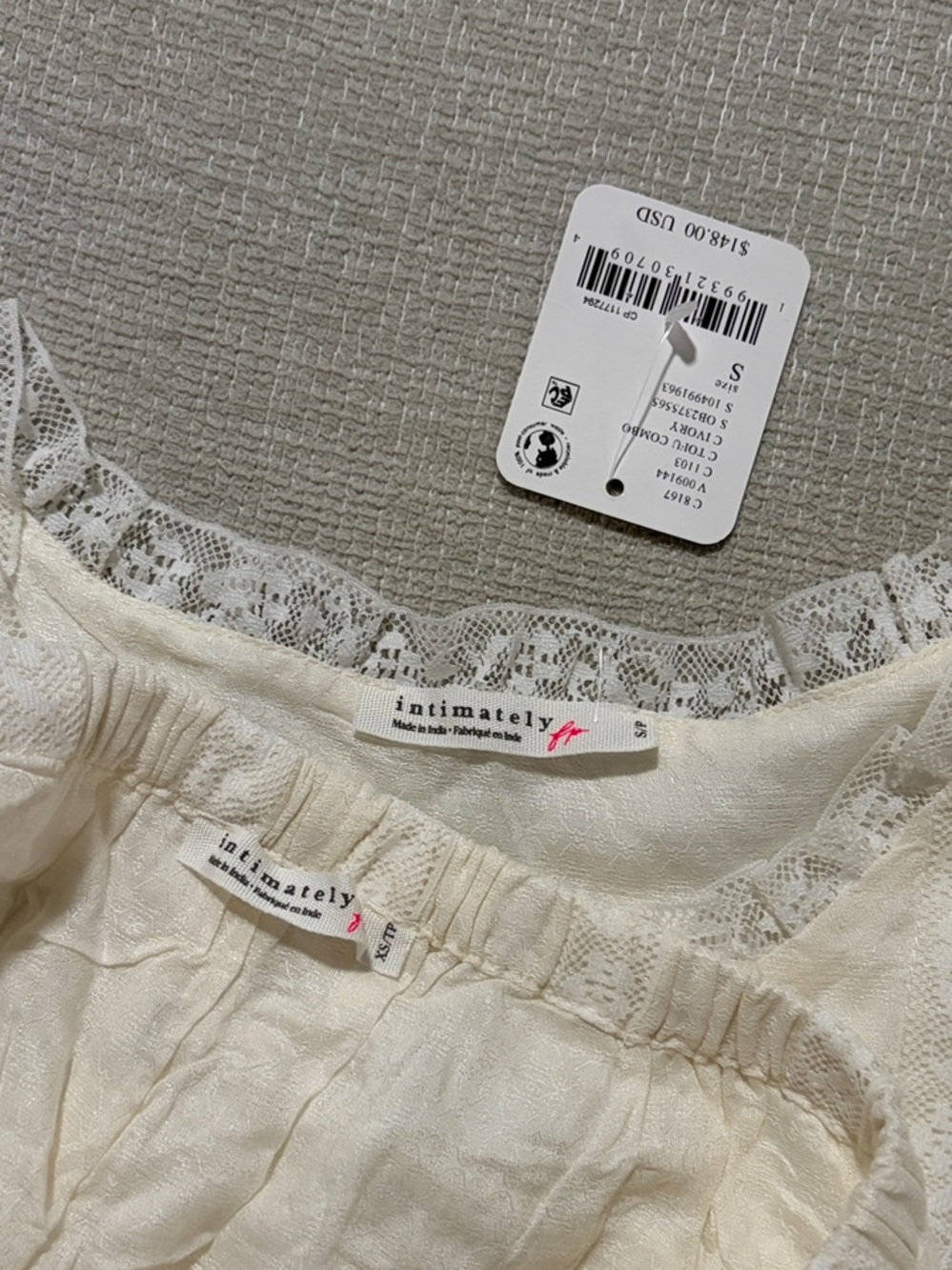 Free People Bali Sweetie Pie Set Tofu White Intimately Top Shorts Small XS NEW - Picture 7 of 11